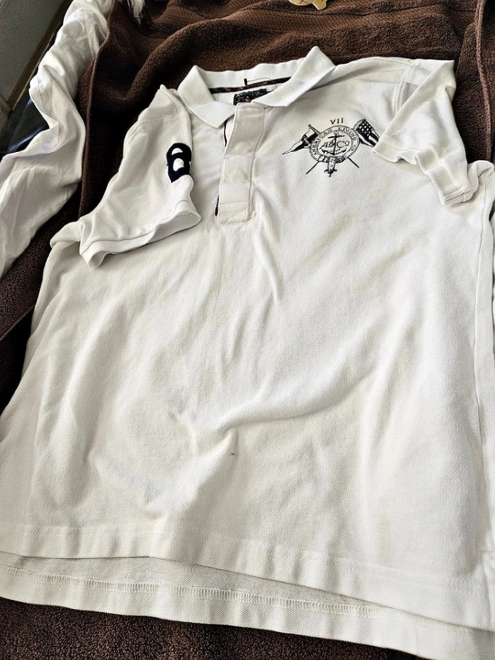 American Eagle Men's Cotton Polo Shirt White XL